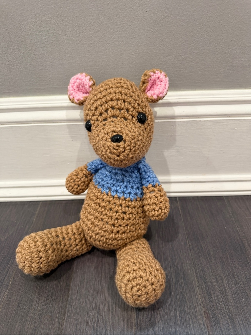NWOT CUSTOM HAND MADE Winnie the Pooh Roo Crocheted Doll Stuffef Animal Kids - Picture 2 of 5